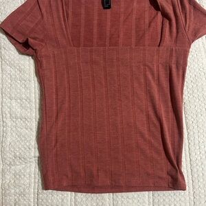 Forever 21 Short Sleeve Rust Top
